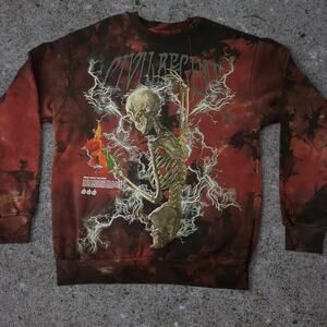 Civil Regime orange and black tie-dye Crewneck Brand New Size Medium